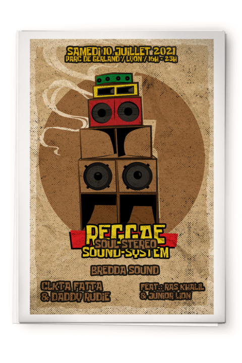 Affiche sound system reggae soul stereo