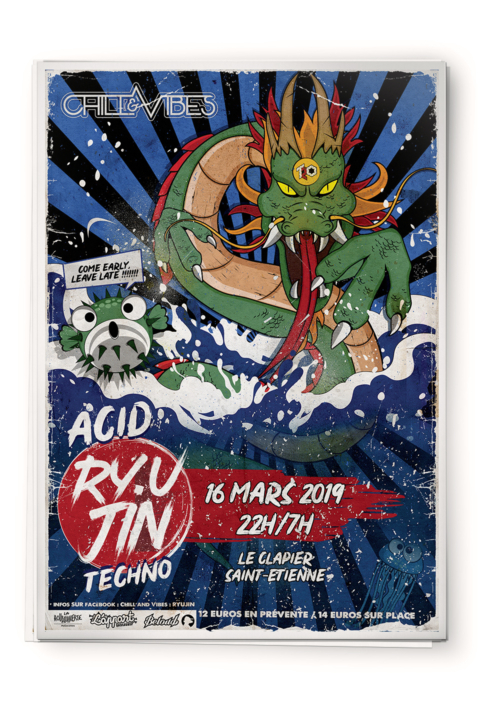 Affiche RYUJIN ACID TECHNO – Saint-Etienne